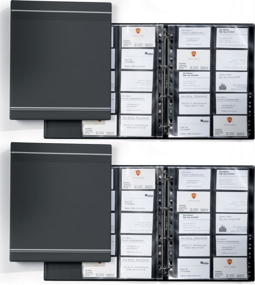 2x Wizytownik Durable, Visifix, na 400 wizytówek, grafitowy