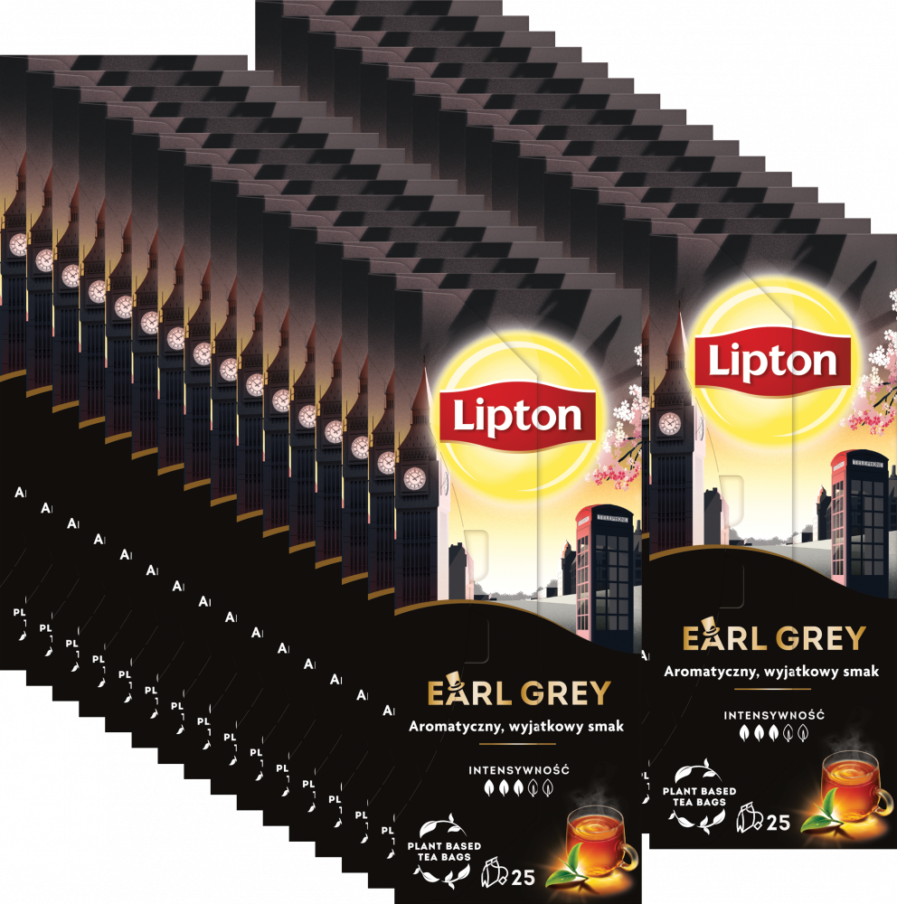 32x Herbata Earl Grey w torebkach Lipton, 25 sztuk x 1.5g
