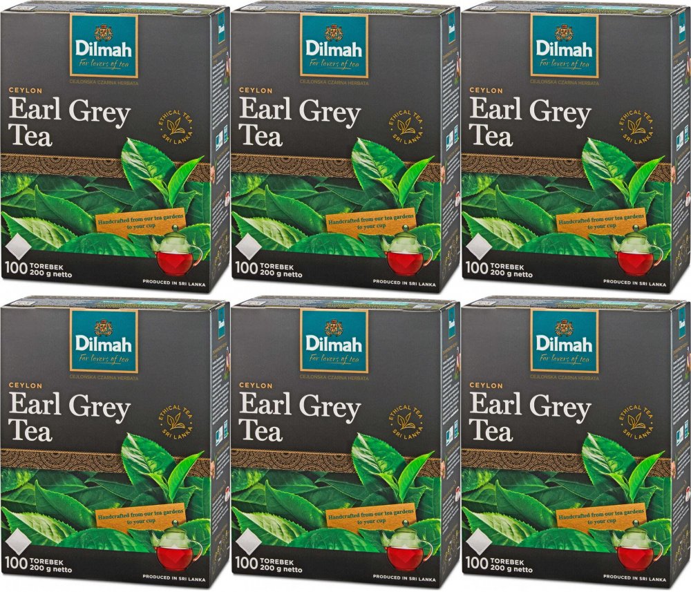 6x Herbata Earl Grey w torebkach Dilmah, 100 sztuk x 2g