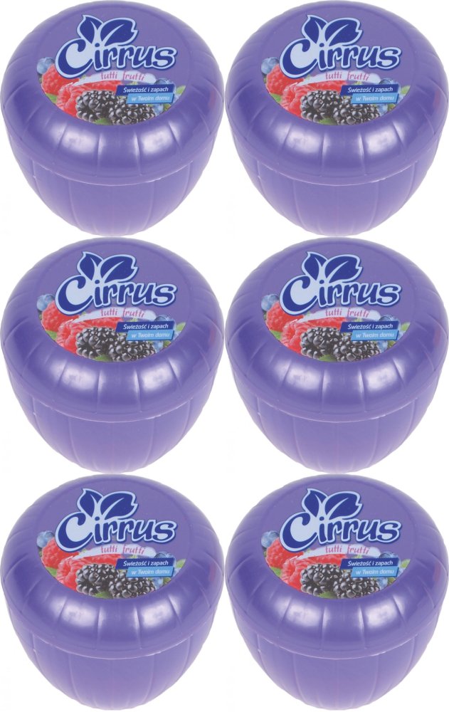 6x Odświeżacz powietrza Cirrus tulipan, tutti frutti, żel, 150g