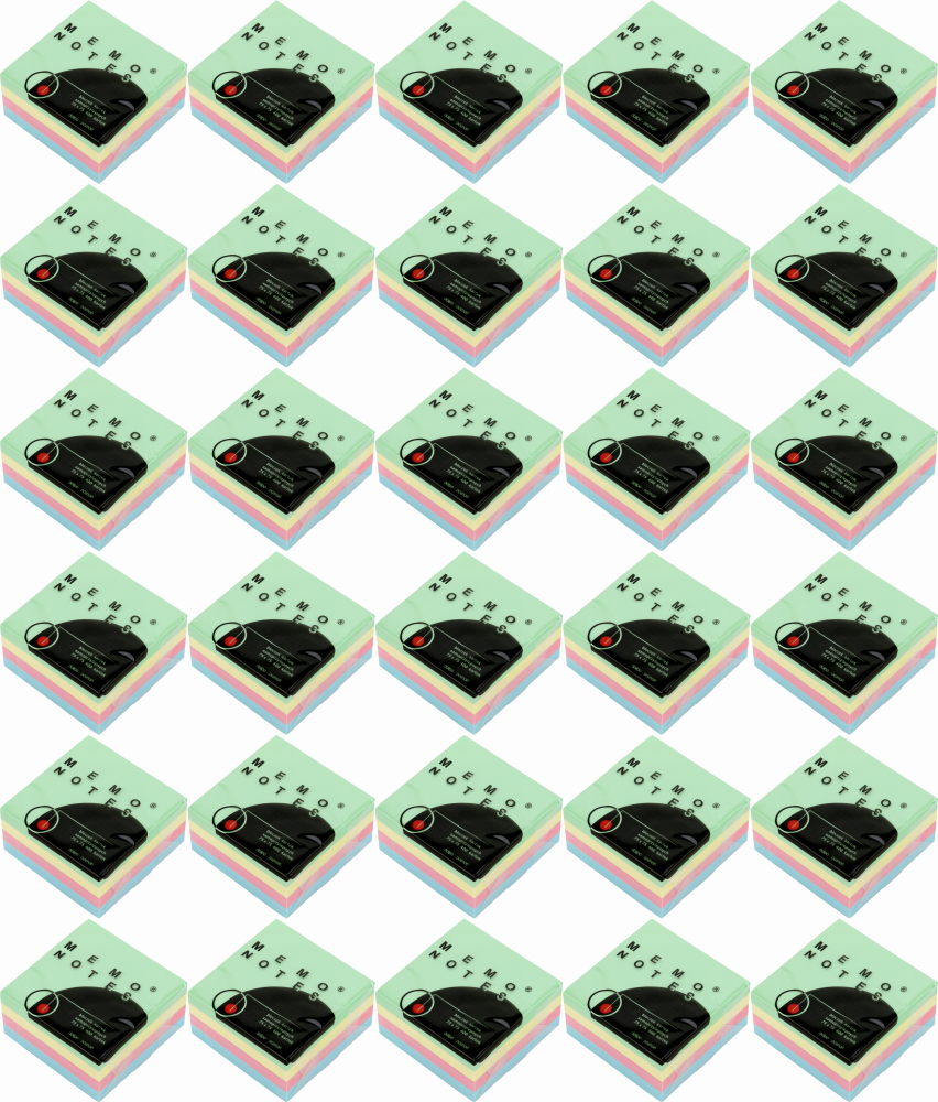 30x Karteczki samoprzylepne Dalpo Memo Notes, 75x75 mm, 400 karteczek, mix kolorów pastelowych