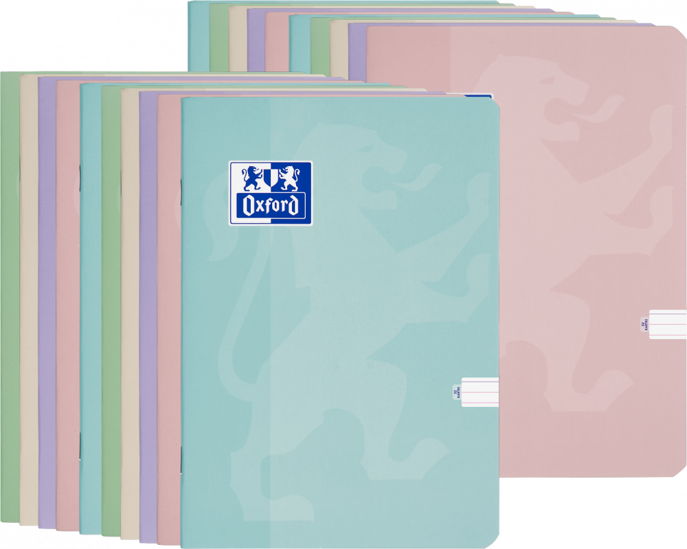 20x Zeszyt w wąskie kolorowe linie Oxford Touch Pastel, A5, miękka oprawa, 32 kartki, mix kolorów pastelowych