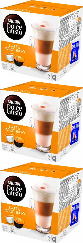 3x Kapsułki do ekspresu Nescafé Dolce Gusto Latte Macchiato, 16 sztuk