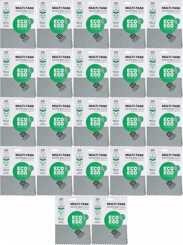 22x Ściereczka z mikrofibry Eco Ego Multi-Task, uniwersalna, 35x35cm, 1 sztuka, szary