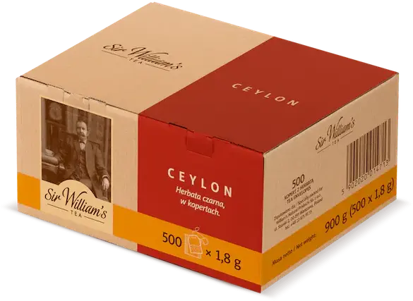 Herbata czarna w kopertach Sir William's Ceylon, 500 sztuk x 1.8g