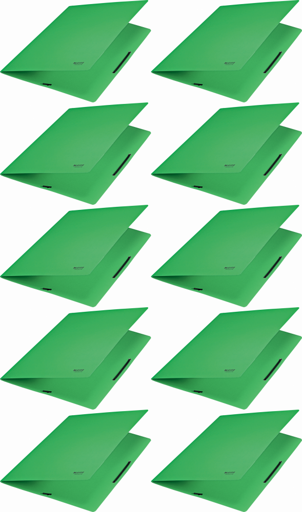 10x Teczka kartonowa z gumką Leitz Recycle, A4, 2mm, zielony