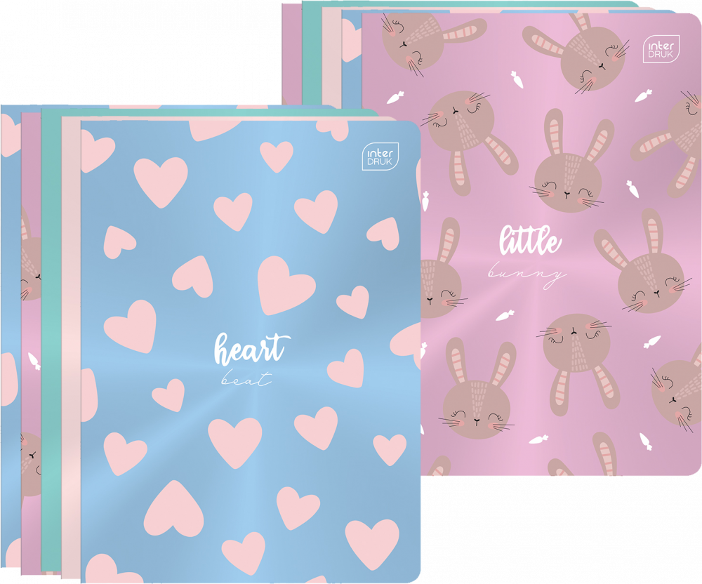 10x Zeszyt w kratkę Interdruk Metallic, A5, 16 kartek, mix wzorów