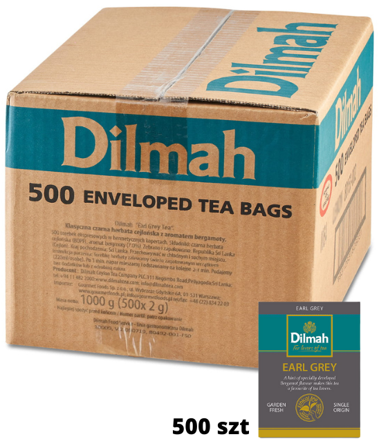 Herbata Earl Grey w kopertach Dilmah Gourmet, 500 sztuk x 2g