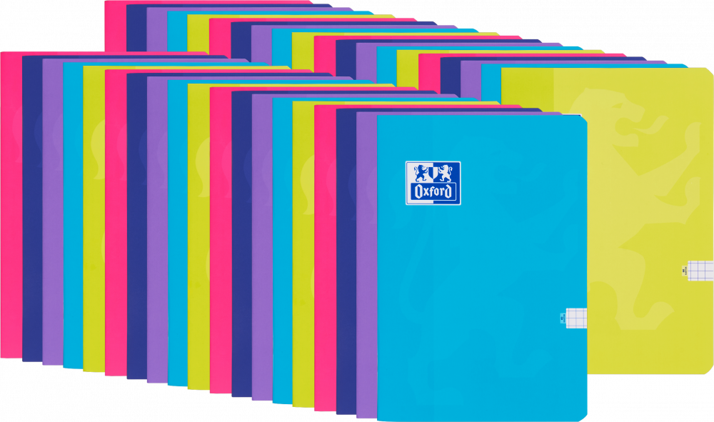 40x Zeszyt w kratkę Oxford Touch, A5, miękka oprawa, 60 kartek, mix kolorów