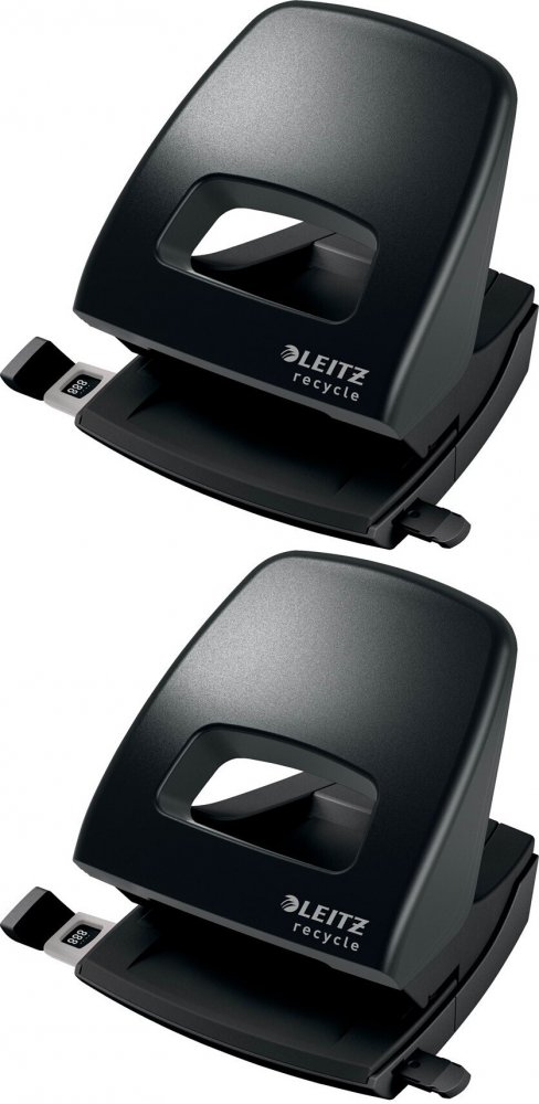 2x Dziurkacz Leitz NeXXt Recycle, do 30 kartek, czarny