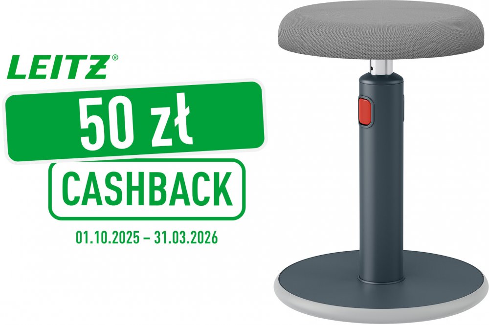 Stołek ergonomiczny Leitz Ergo Cosy, szary