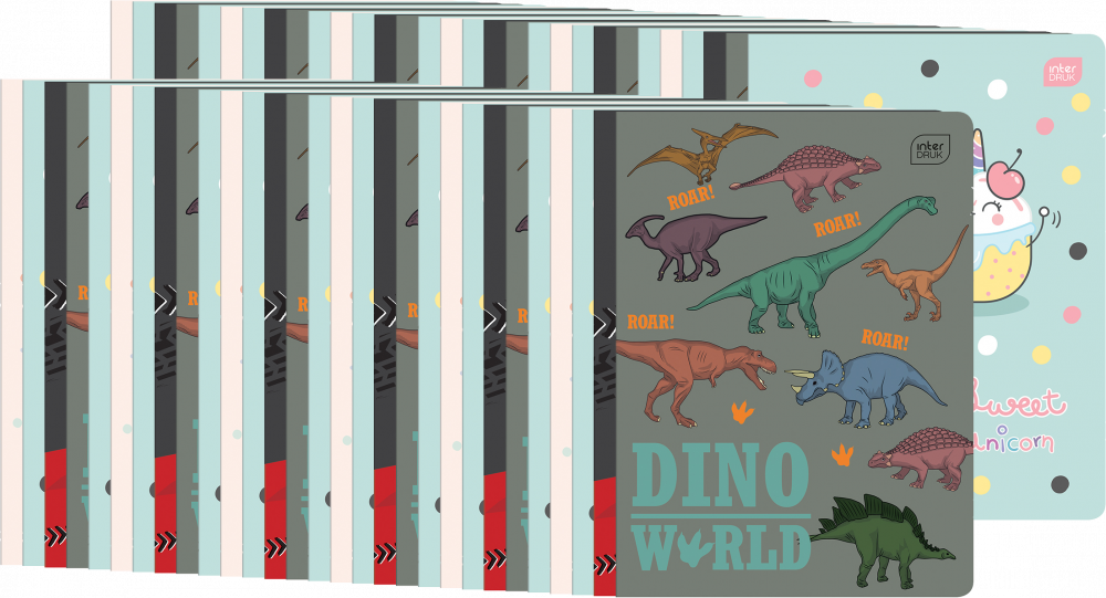 320x Zeszyt w kratkę Interdruk Magiczny, A5, 16 kartek, okładka PP, mix wzorów