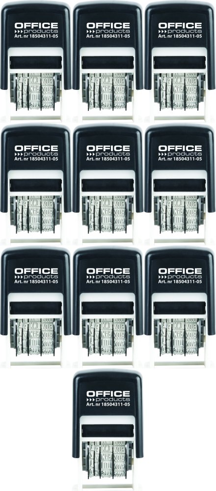 10x Datownik samotuszujący Office Products, wersja polska, czarny