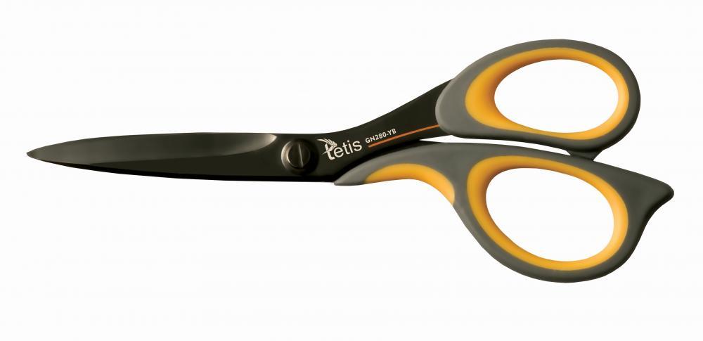 Nożyczki biurowe Tetis GN280, 7", szaro-żółty