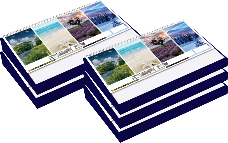 5x Kalendarz 2026 na biurko z piórnikiem Udziałowiec, 195x300mm, tygodniowy, granatowy