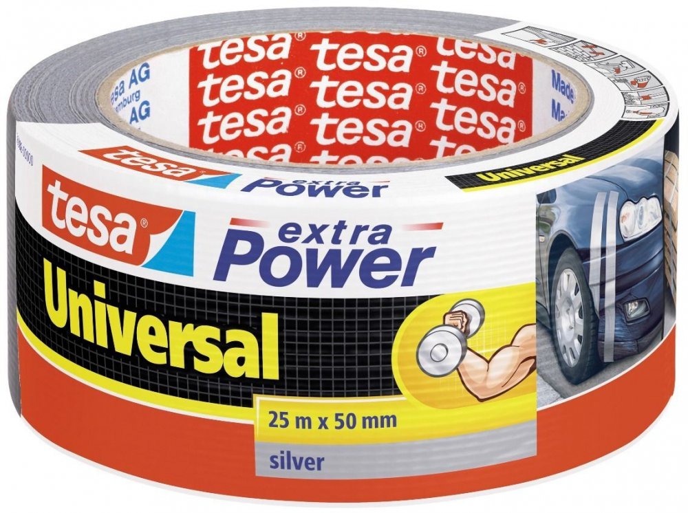 Taśma naprawcza Tesa Extra Power Uniwersal, 50mm x 25m, srebrny