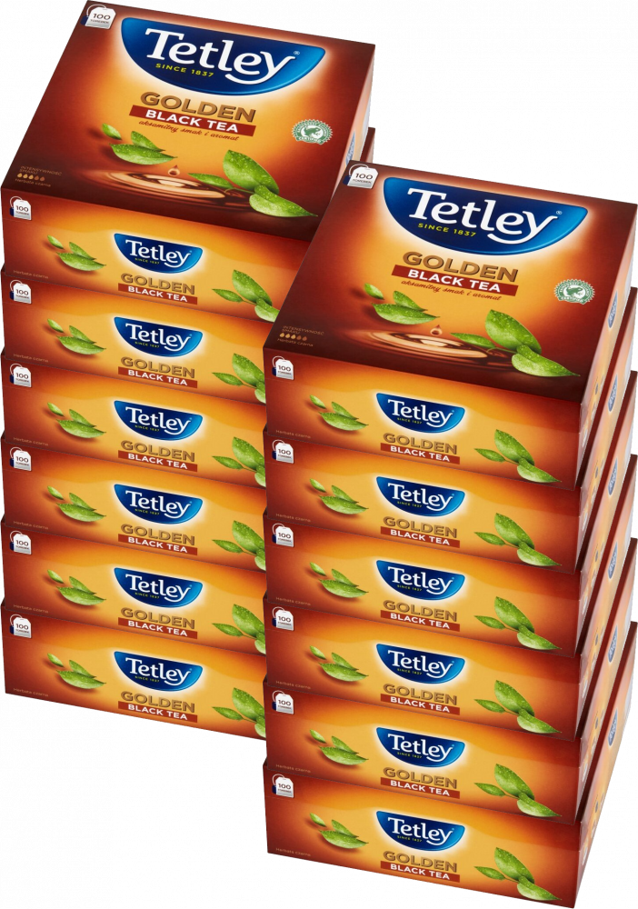 12x Herbata czarna w torebkach Tetley Golden Black, 100 sztuk x 2g