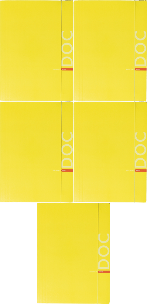 5x Teczka kartonowa z gumką Barbara Fluo, A4, 350g, żółty