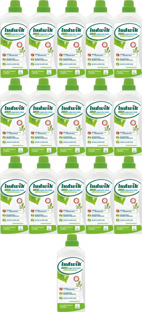 16x Płyn uniwersalny Ludwik Ekologiczny, zielona herbata i jaśmin, 1l