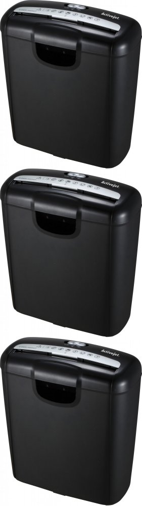 3x Niszczarka do papieru Activejet ASH-0601S, pasek 7.2mm, 6 kartek, P-1 DIN, czarny