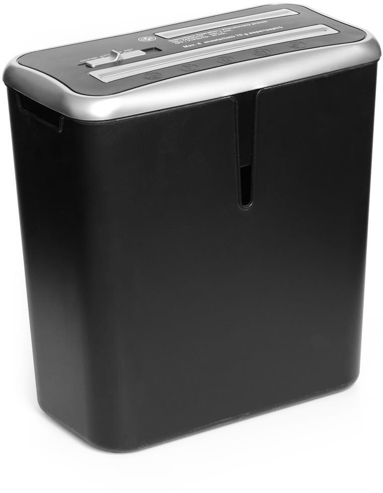 Niszczarka do papieru Wallner XD 805 CD, ścinek 4x45mm, 8 kartek, P-3/ T-2/ E-2 DIN, czarny