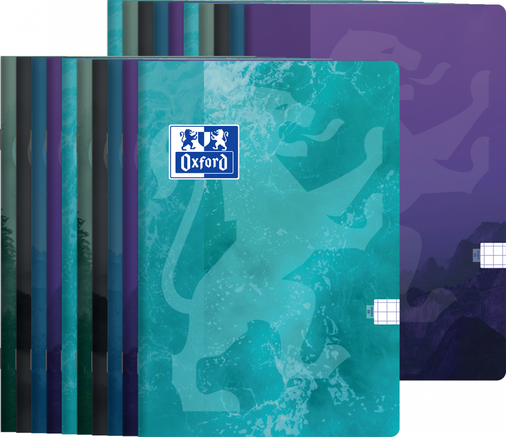 20x Zeszyt w kratkę Oxford Teen, A5, miękka oprawa, 32 kartki, mix wzorów