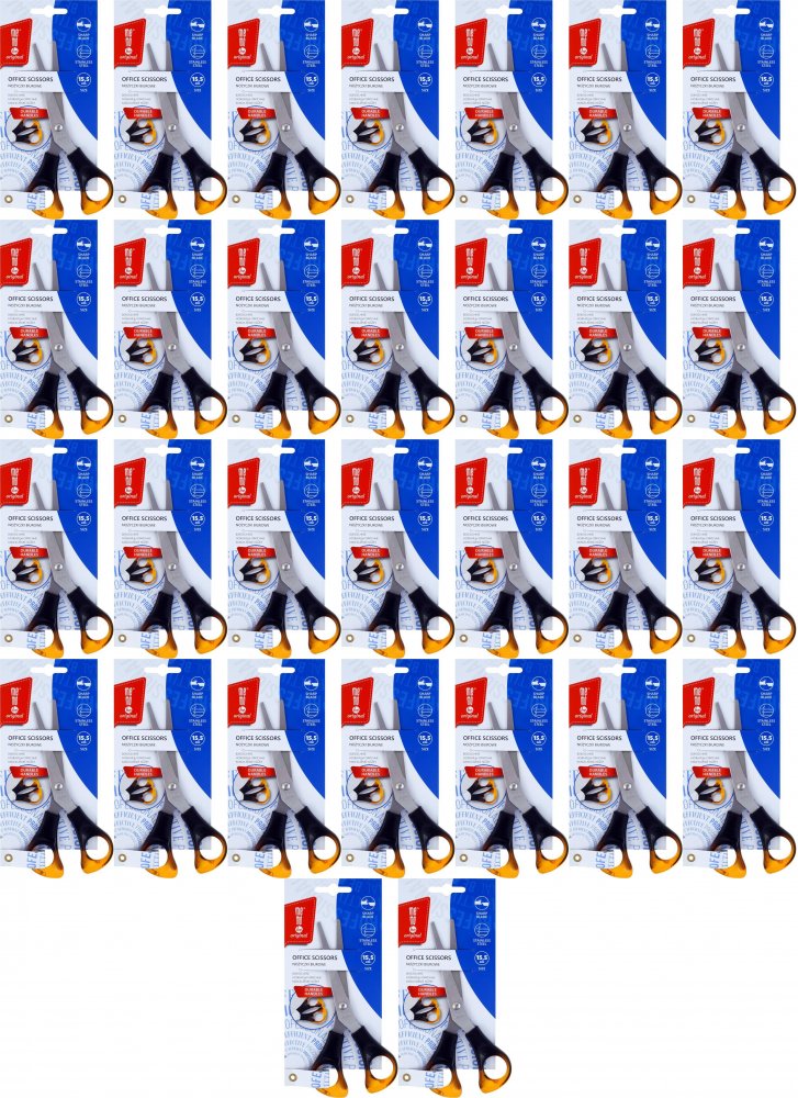 36x Nożyczki biurowe MemoBe, 15.5cm, bursztynowy