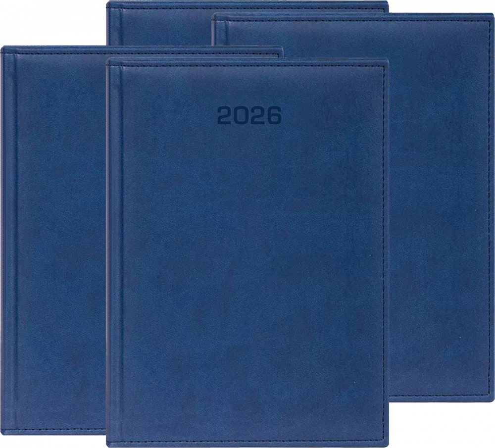 4x Kalendarz książkowy 2026, Udziałowiec, Biznesowy, A4, dzienny, granatowy