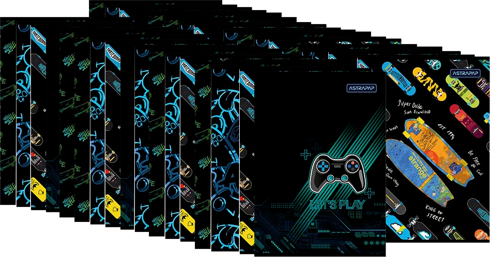 40x Zeszyt A5 Astra Astrapap, w kratkę, 16 kartek, mix wzorów
