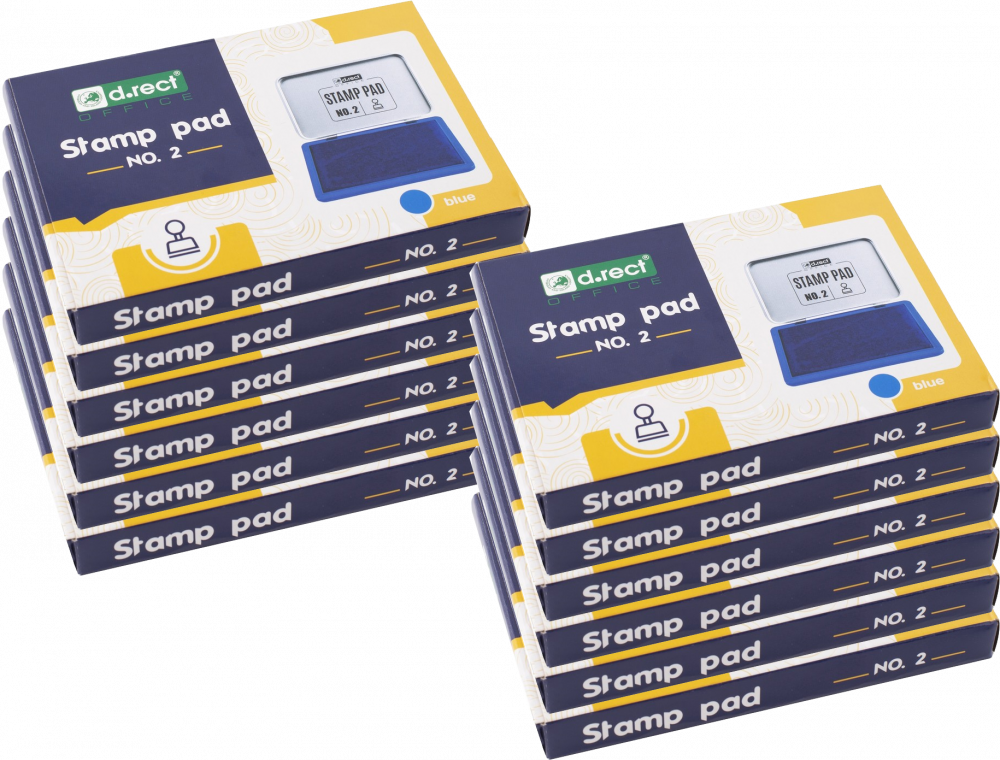 12x Poduszka do stempli D.Rect nr 2, 70x110mm, wkład niebieski
