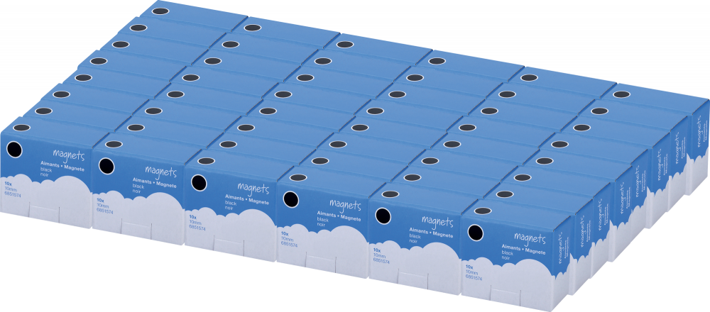 48x Magnesy Viking, 10mm, 10 sztuk, czarny