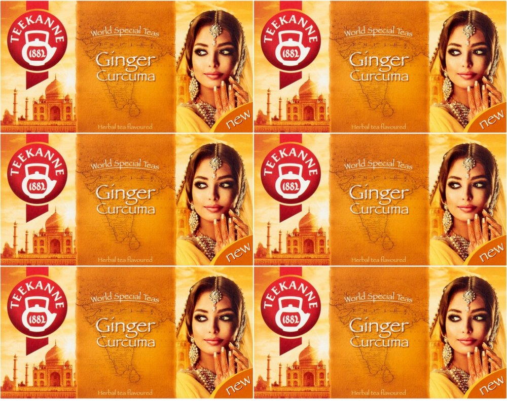 6x Herbata ziołowa w torebkach Teekanne Ginger Curcuma, imbir i kurkuma, 20 sztuk x 1.75g
