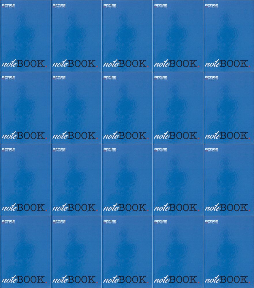 20x Brulion w kratkę Office Products, A5, twarda oprawa, 96 kartek, mix kolorów