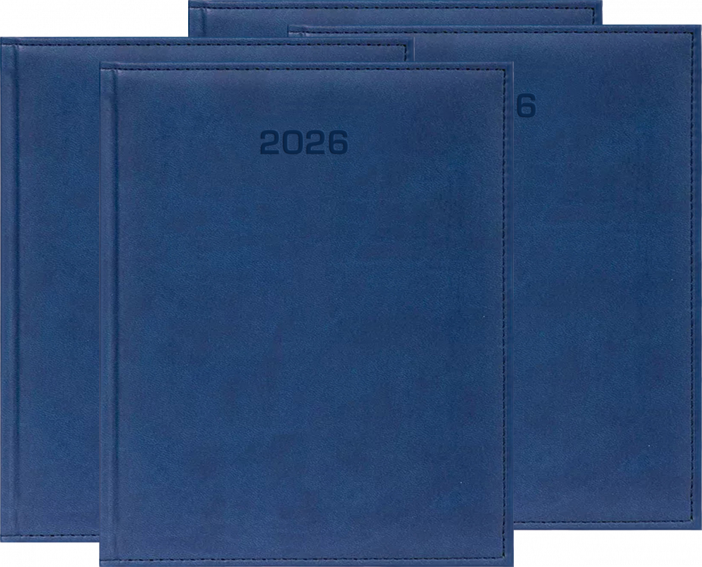 4x Kalendarz książkowy 2026, Udziałowiec, Vivella, A4, tygodniowy, granatowy B