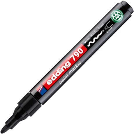 Marker olejowy edding e-790 PCR, okrągła, 2-3 mm, czarny