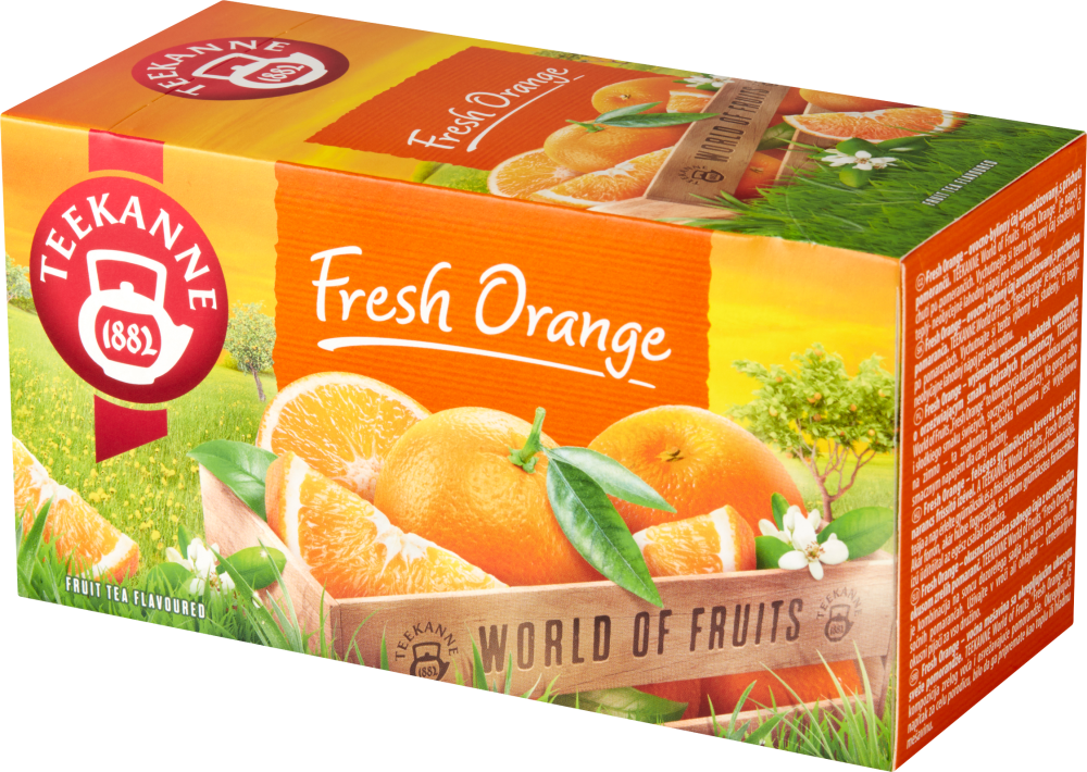 Herbata owocowa w kopertach Teekanne World of Fruits Fresh Orange, pomarańcza, 20 sztuk x 2.5g