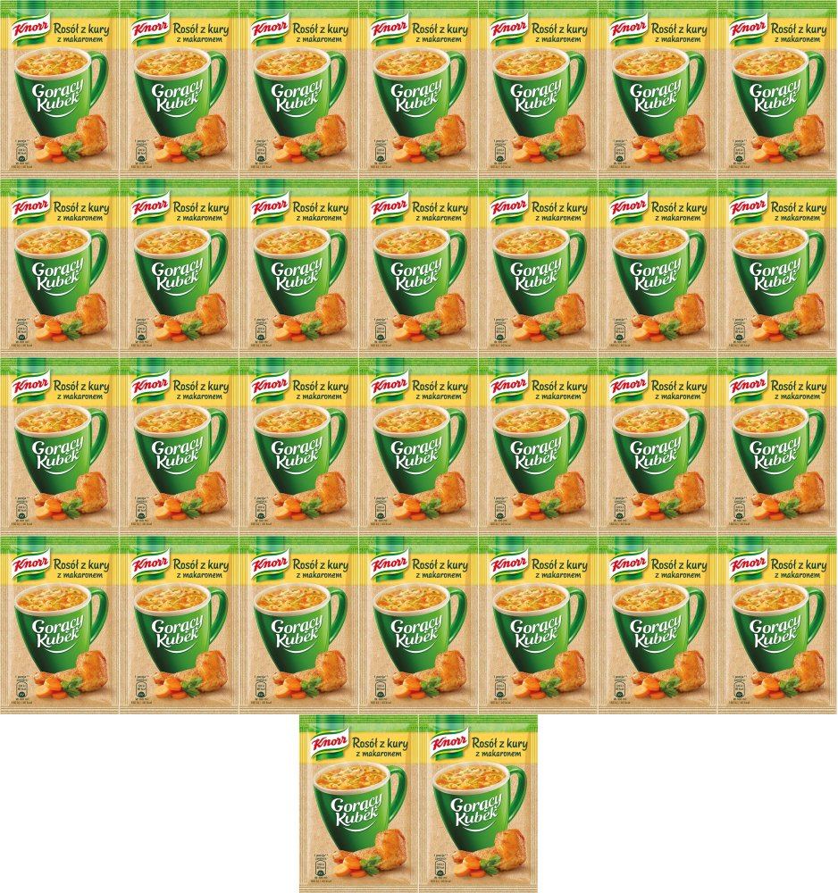 40x Zupa Knorr Gorący Kubek, rosół z kury, z makaronem, 12g