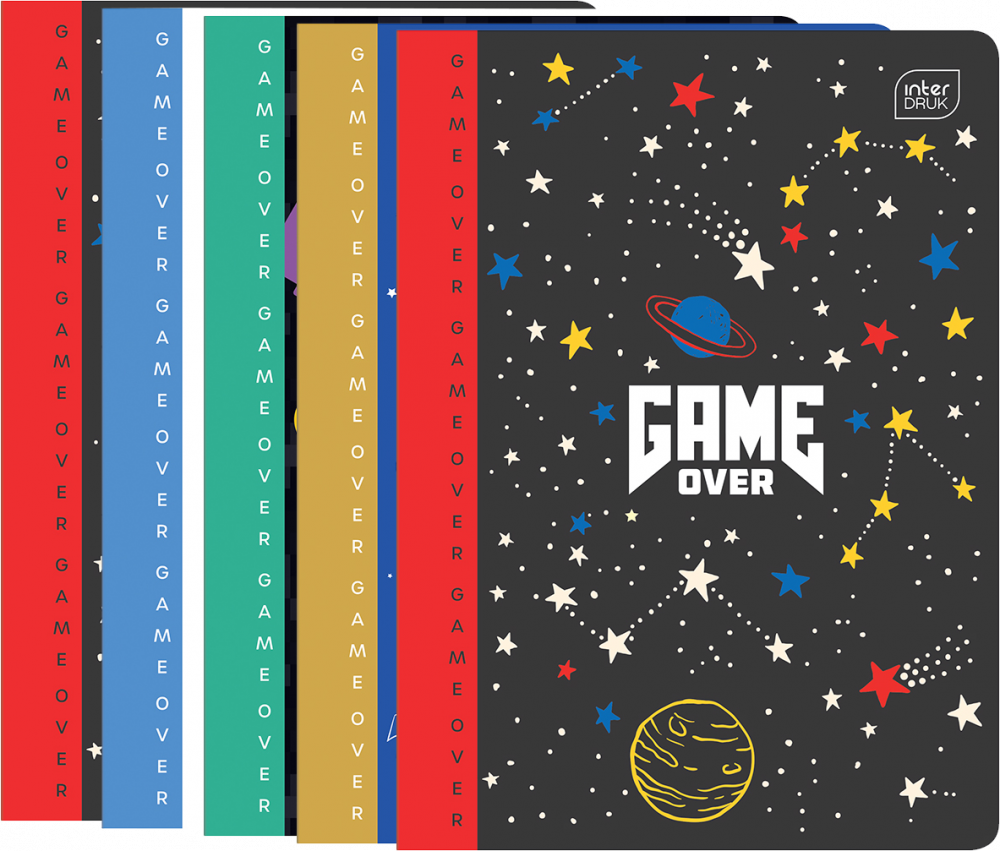 5x Zeszyt w kratkę Interdruk UV Boys, A5, 32 kartki, mix wzorów