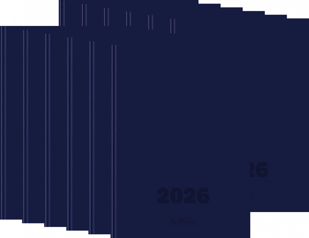 12x Kalendarz książkowy 2026, Herlitz, Szefa, A4, dzienny, granatowy