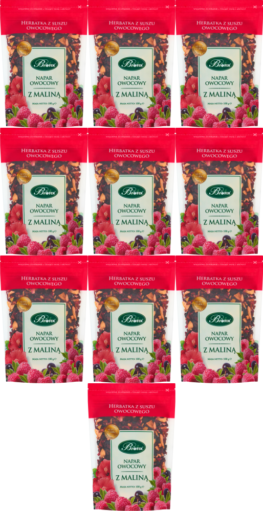 10x Herbata owocowa z suszu BiFix, malina, 100g