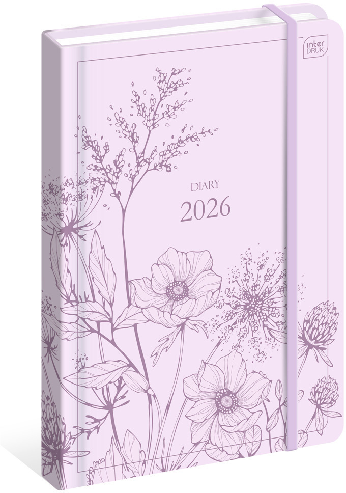 Kalendarz książkowy 2026, Interdruk, Mat+UV Wildflowers, B5, tygodniowy