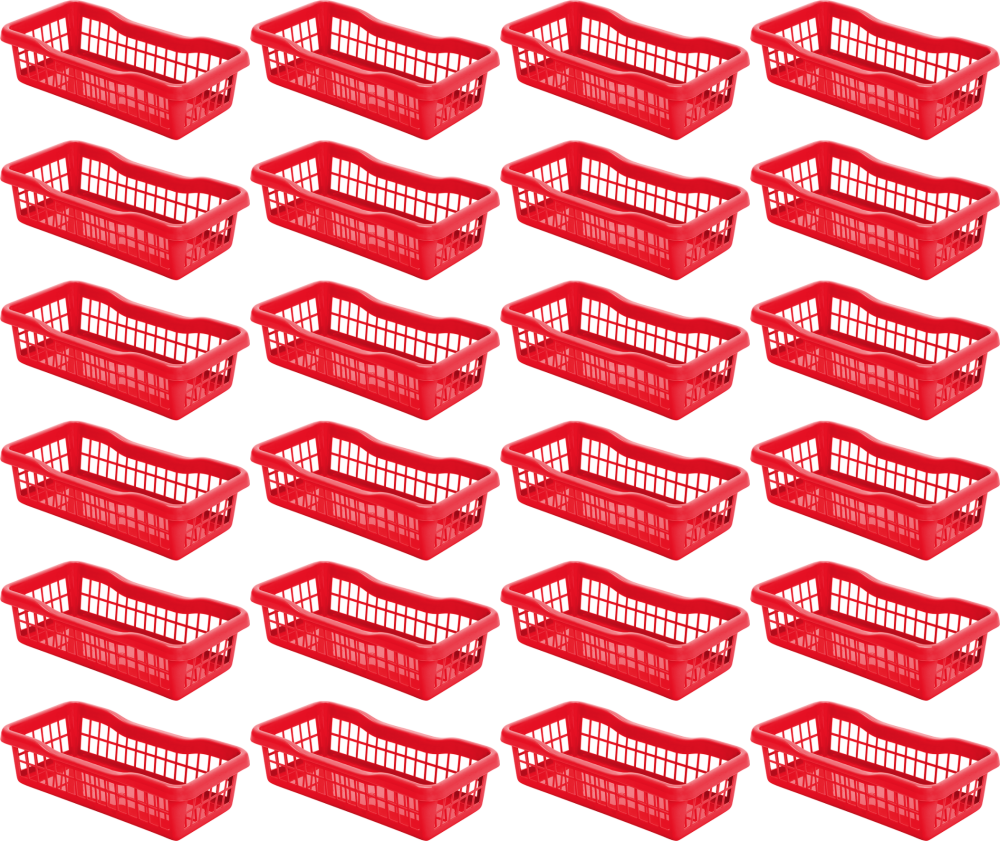 24x Koszyk do przechowywania Plafor 1, 200x100x50mm, 1l, czerwony