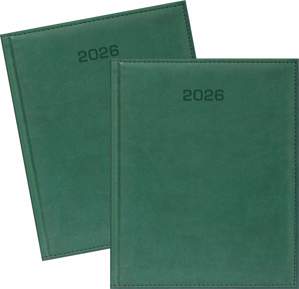 2x Kalendarz książkowy 2026, Udziałowiec, Vivella, A4, tygodniowy, zielony
