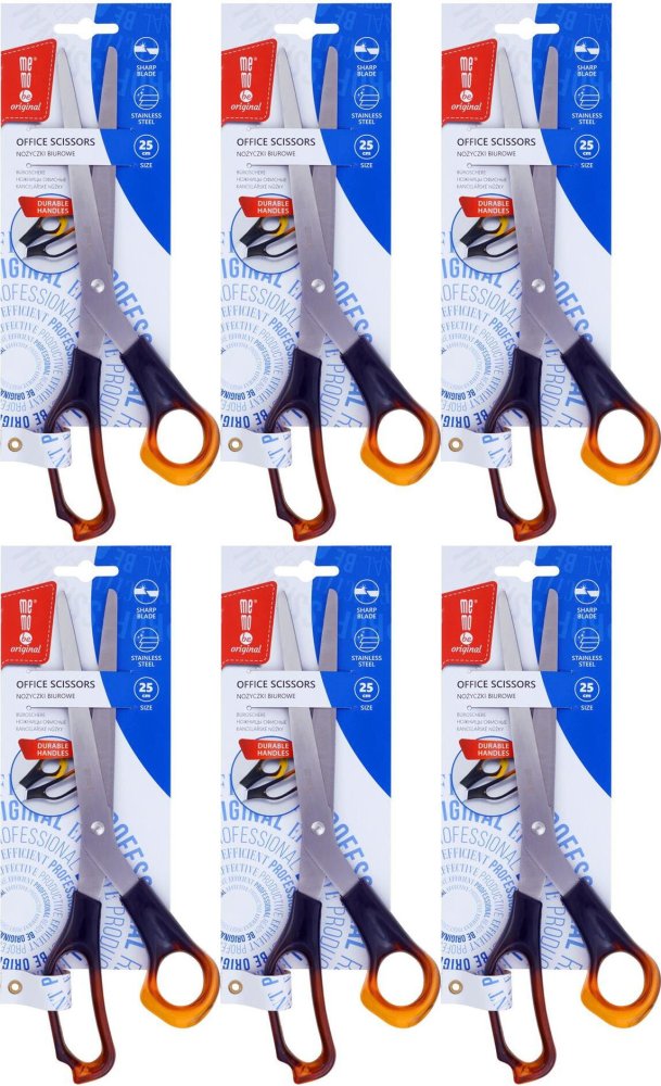 6x Nożyczki biurowe MemoBe, 25cm, bursztynowy