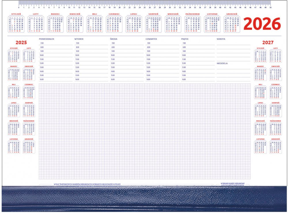 Podkład na biurko Udziałowiec, z kalendarzem 2026 i notatnikiem, A2, z listwą