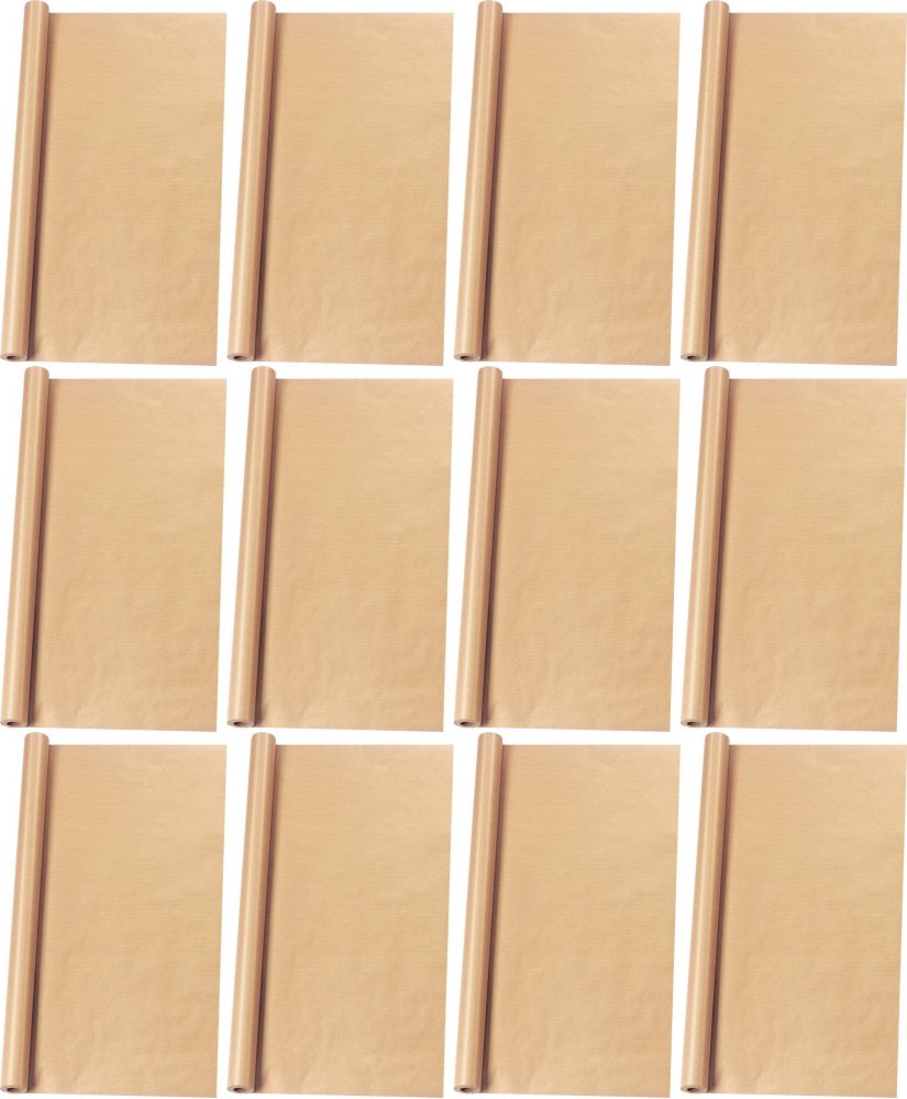 12x Papier pakowy 1x5m, w roli, brązowy