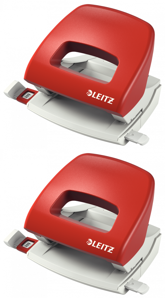 2x Dziurkacz Leitz New NeXXt, średni, do 16 kartek, czerwony