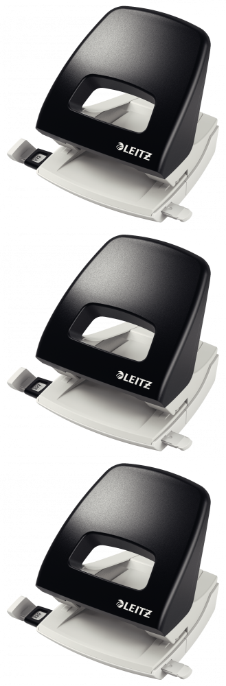 3x Dziurkacz Leitz NeXXt, duży, do 25 kartek, czarny