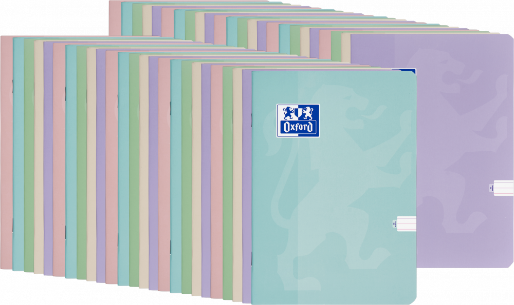 60x Zeszyt w wąskie kolorowe linie Oxford Touch Pastel, A5, miękka oprawa, 32 kartki, mix kolorów pastelowych