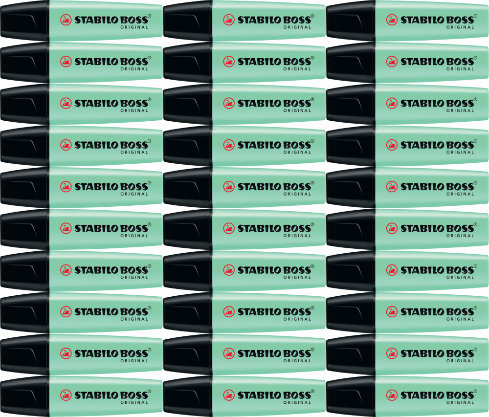 40x Zakreślacz Stabilo Boss Original 70/116, ścięta, pastelowy zielony